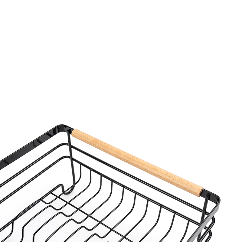 Metal Dish Drying Rack with Wooden Handles, CZ 14