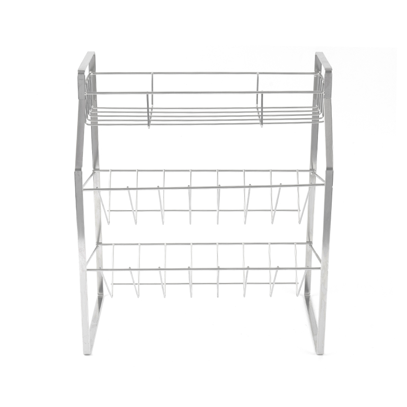 Giá đựng gia vị màu đen 3 tầng có giá treo tường cho nhà bếp